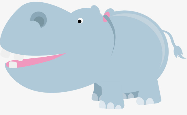 卡通手绘可爱小动物小河马英文字母