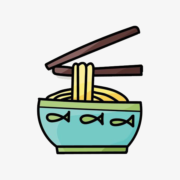 夹住细面条的筷子