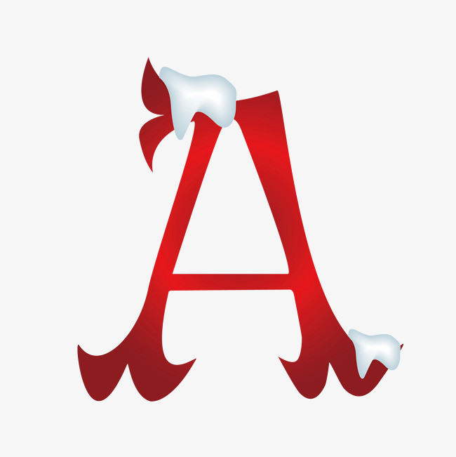 红色融雪创意字母a