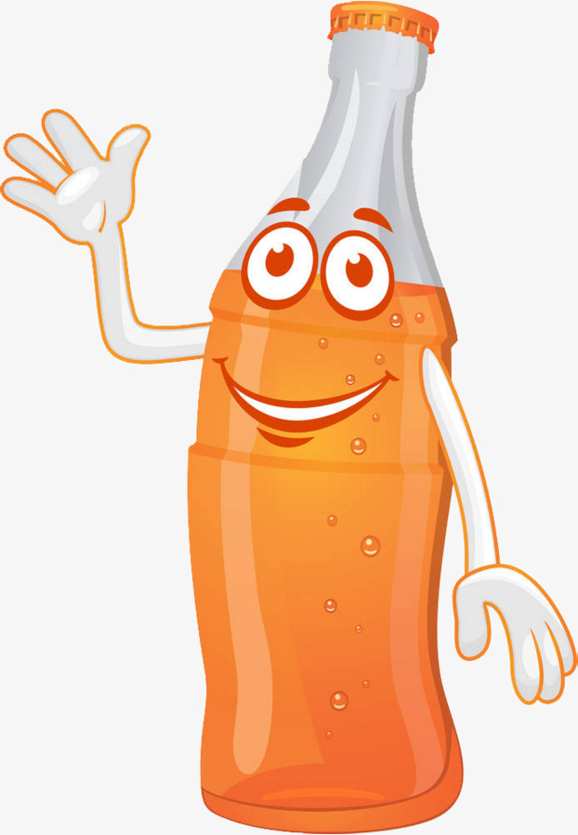 卡通玻璃瓶汽水冒气泡