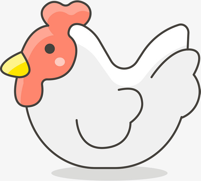 卡通白色母鸡插画