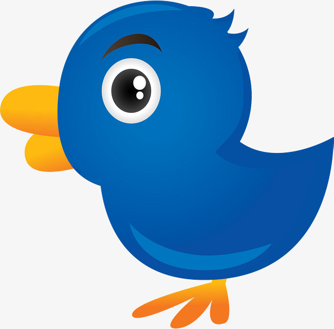 呆萌蓝色小鸭子