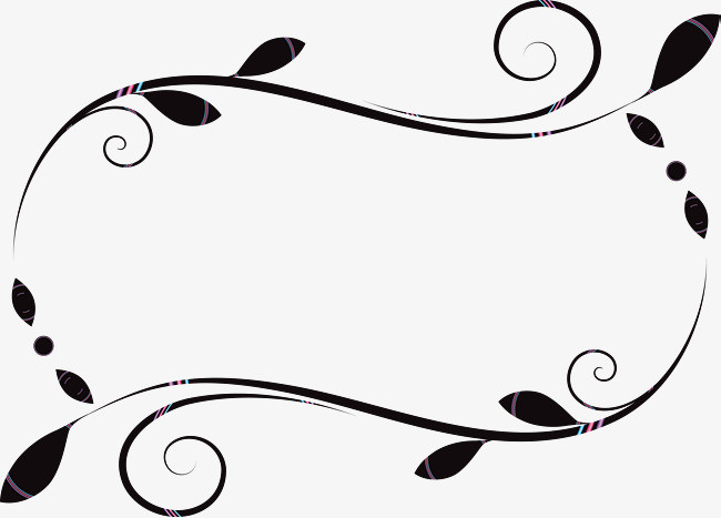 纯原创扁平肌理风手绘插画复古花朵装饰边框