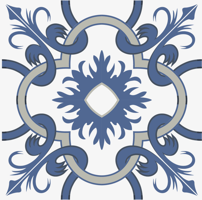 小清新蓝色花纹