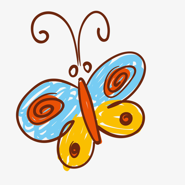 彩色手绘的蝴蝶