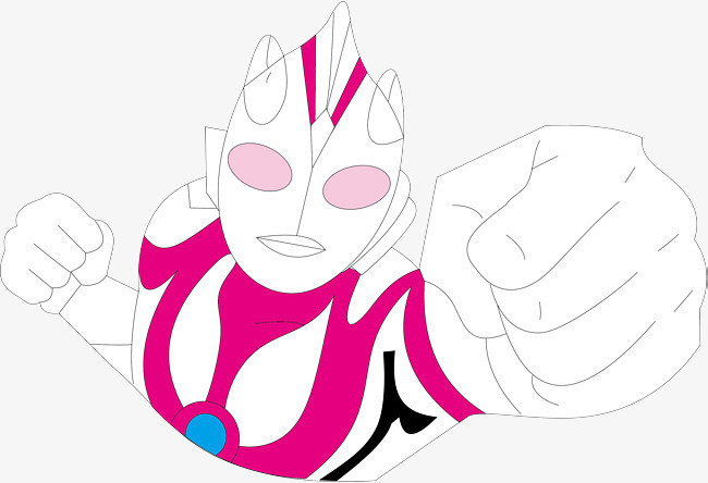 手绘起飞的奥特曼