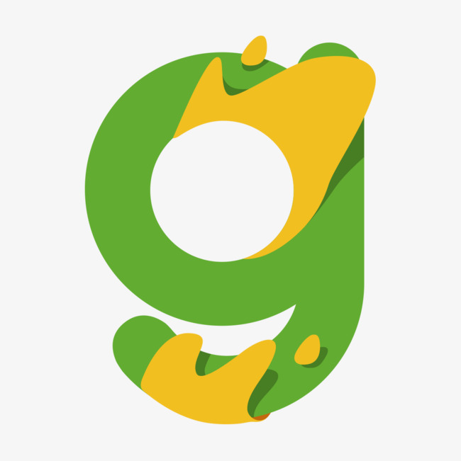 个性彩色青黄色字母g