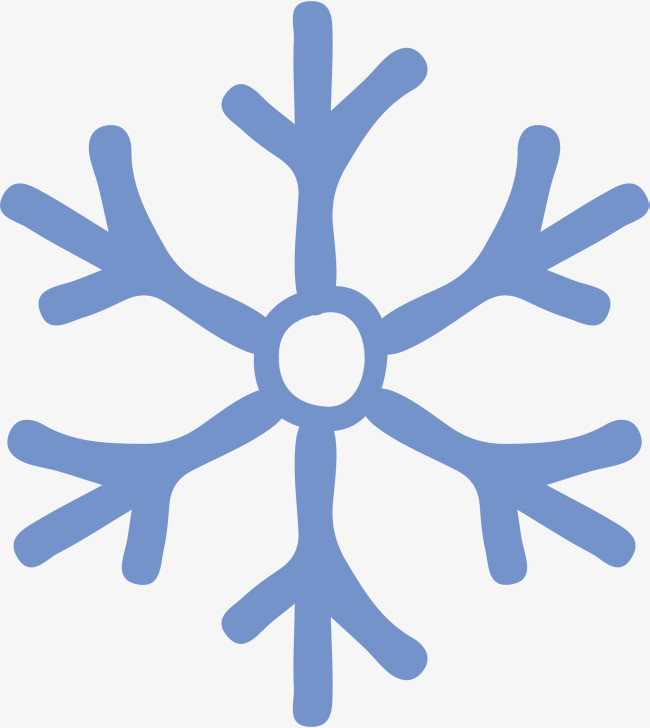 蓝色简约清新冬季雪花寒冷雪花元素