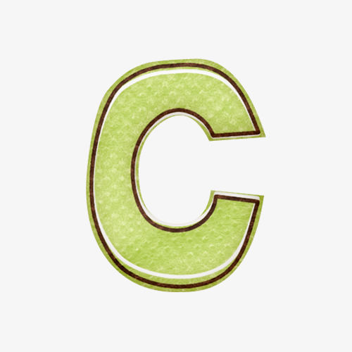 绿色手绘字母c