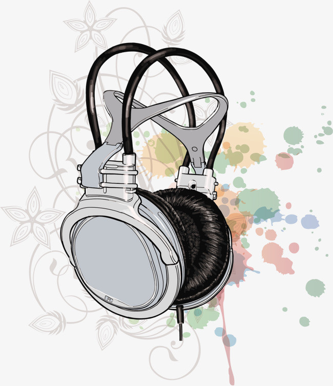 手绘时尚彩色耳机