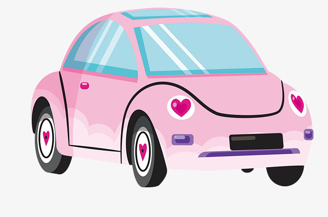卡通粉色小汽车