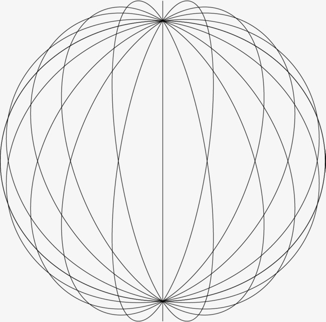 地球简笔画_镂空地球【高清装饰元素png素材】-90设计
