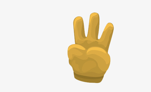 数字手势卡通手势立体动作手部免抠元素