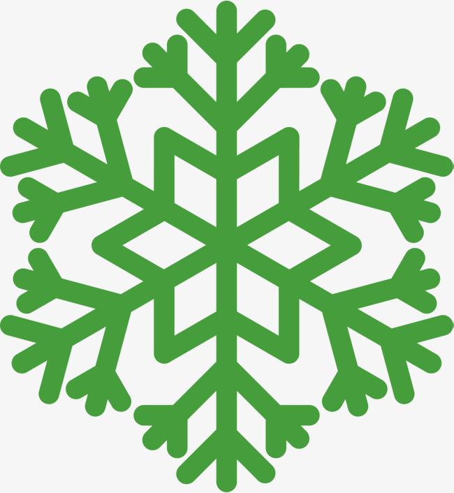 绿色简约雪花