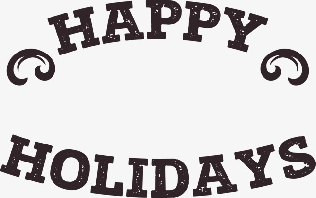 褐色简约节日快乐_艺术字设计_千库网