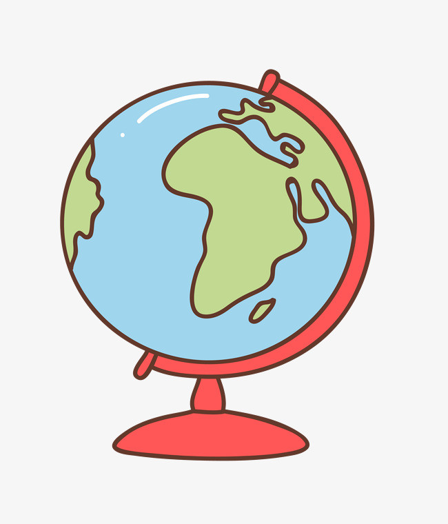 矢量手绘水彩逼真地球仪