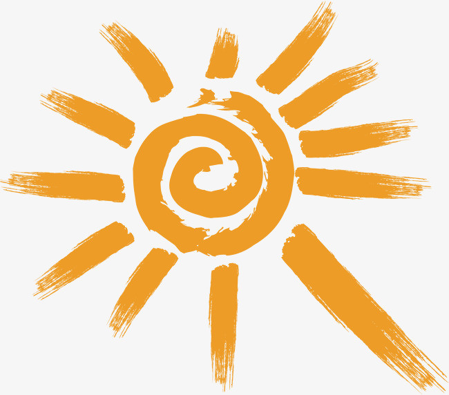 黄色放射线太阳光绽开光晕免抠素材