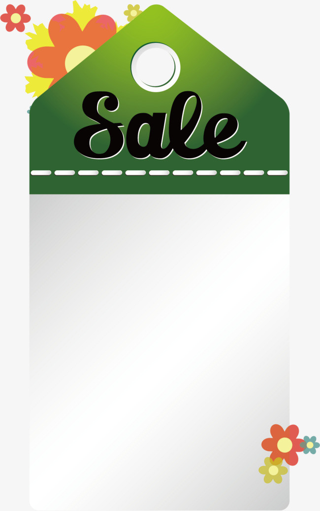 网店促销绿色标签png素材-90设计