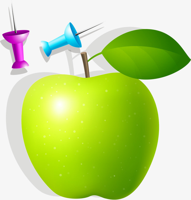 手绘绿色苹果图案png素材-90设计