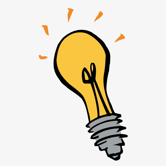 卡通黄色灯泡矢量