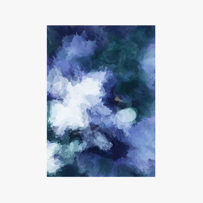 蓝色水彩卡片