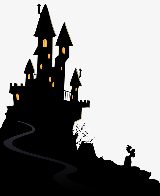 黑色城堡卡通图图片