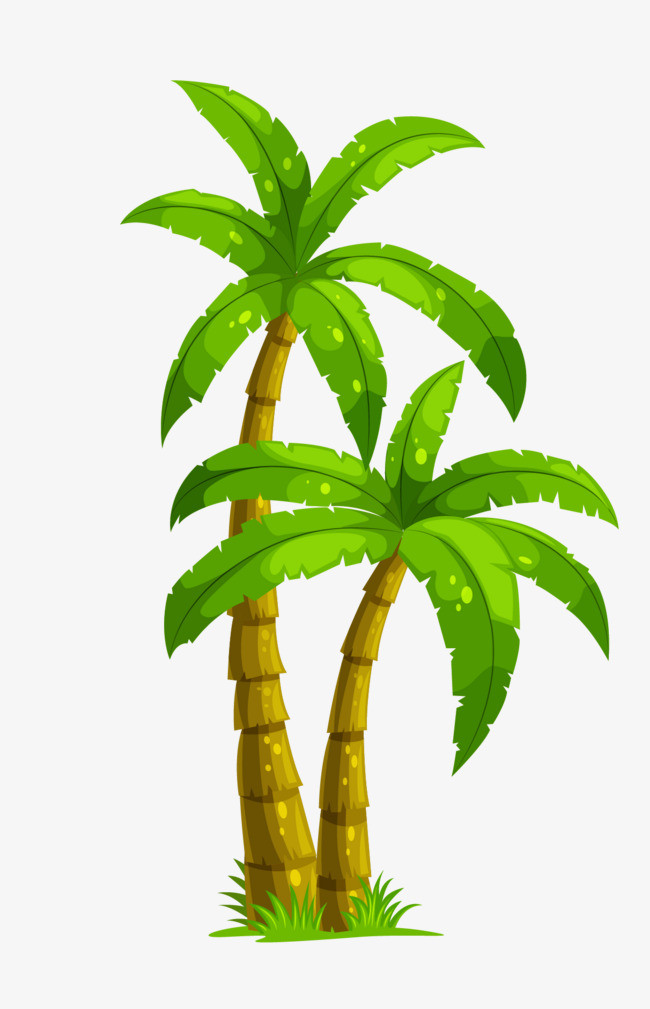 卡通椰子树木