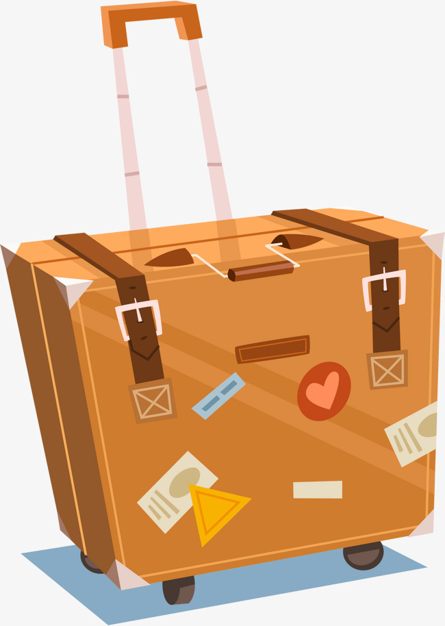 咖啡色卡通行李箱