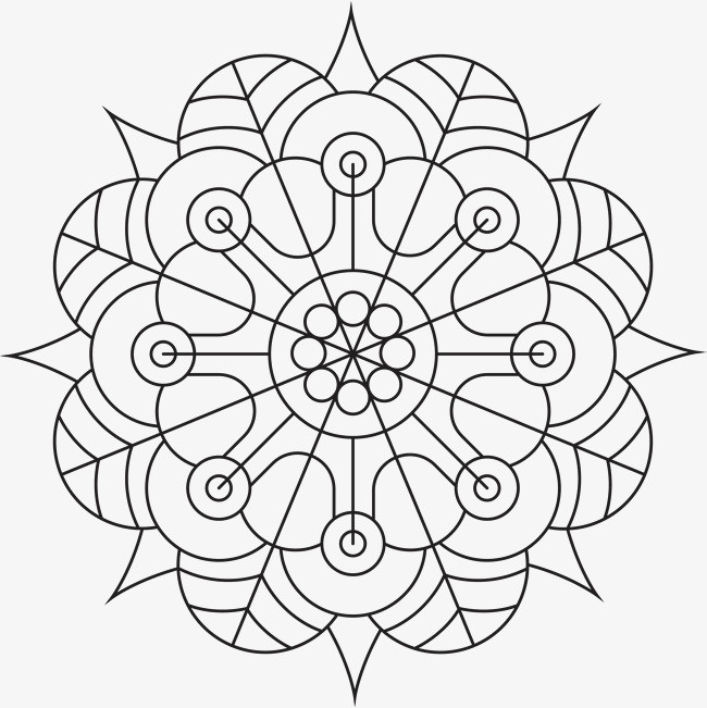 抽象曼陀罗花纹素材