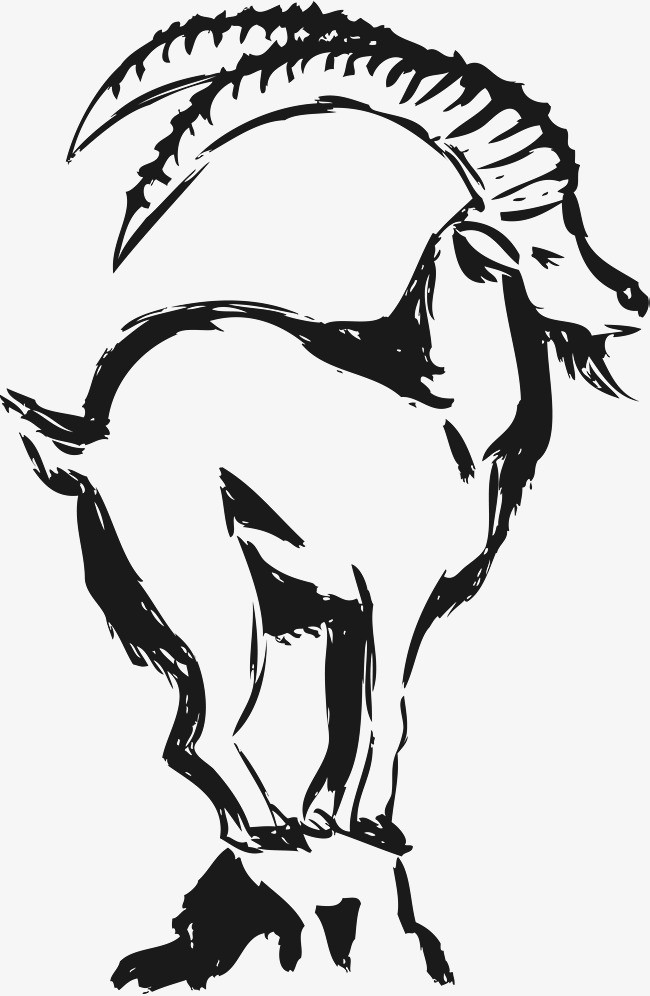 素描黑色山羊
