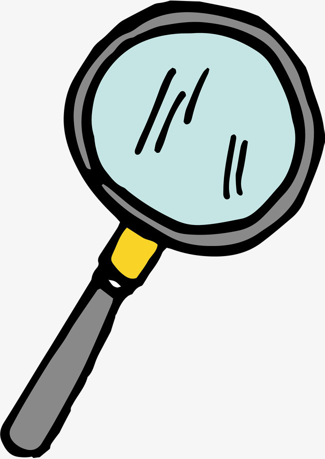 卡通手绘风格商务放大镜文本元素