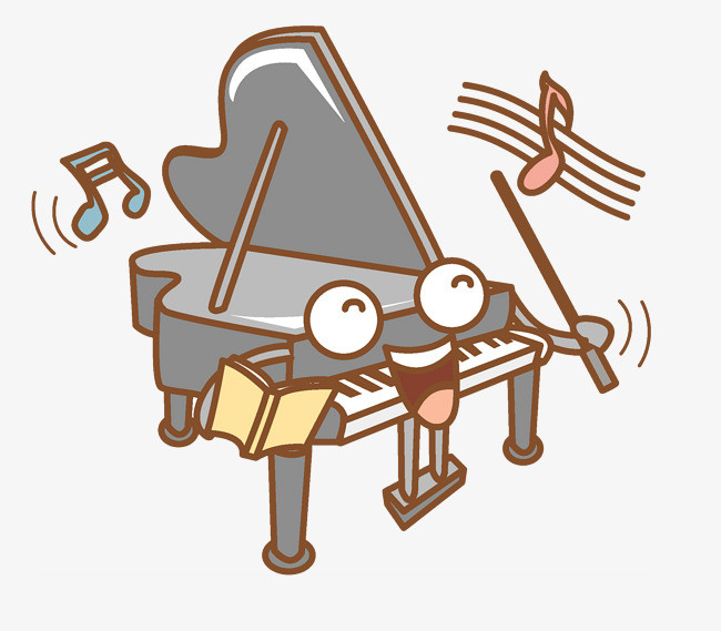 手绘卡通画钢琴乐器音乐键盘分隔线矢量