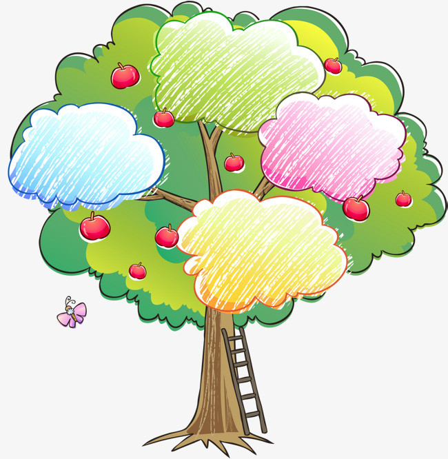 彩色卡通树木