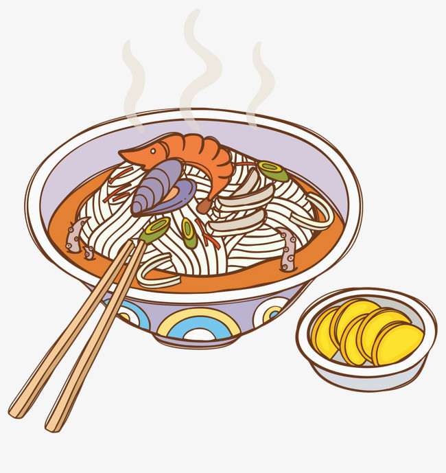 手绘海鲜面
