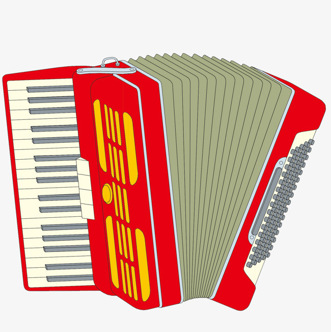 红色手风琴矢量png素材-90设计