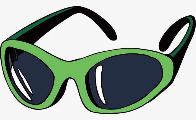 绿色矢量卡通眼镜框