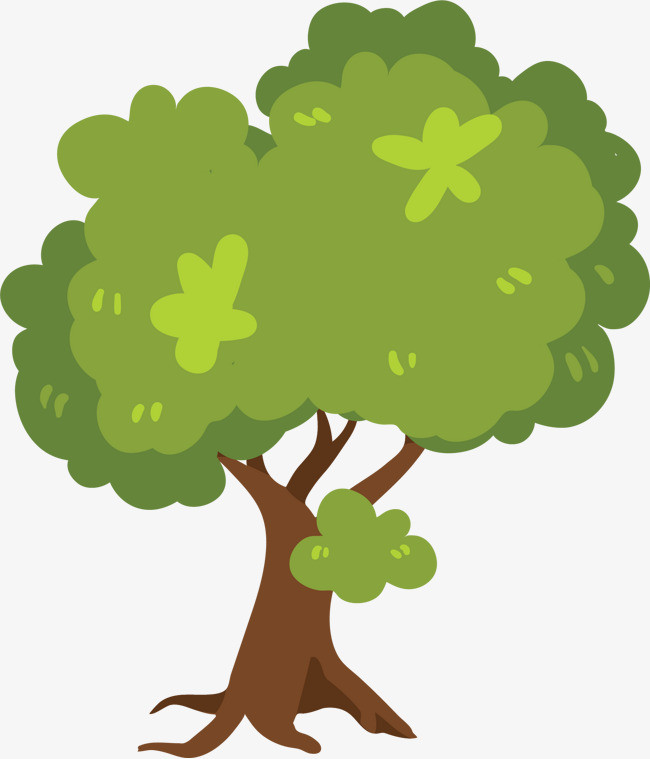 卡通矢量绿色树木