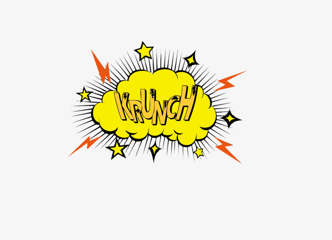 宇宙爆炸黄色爆炸标志