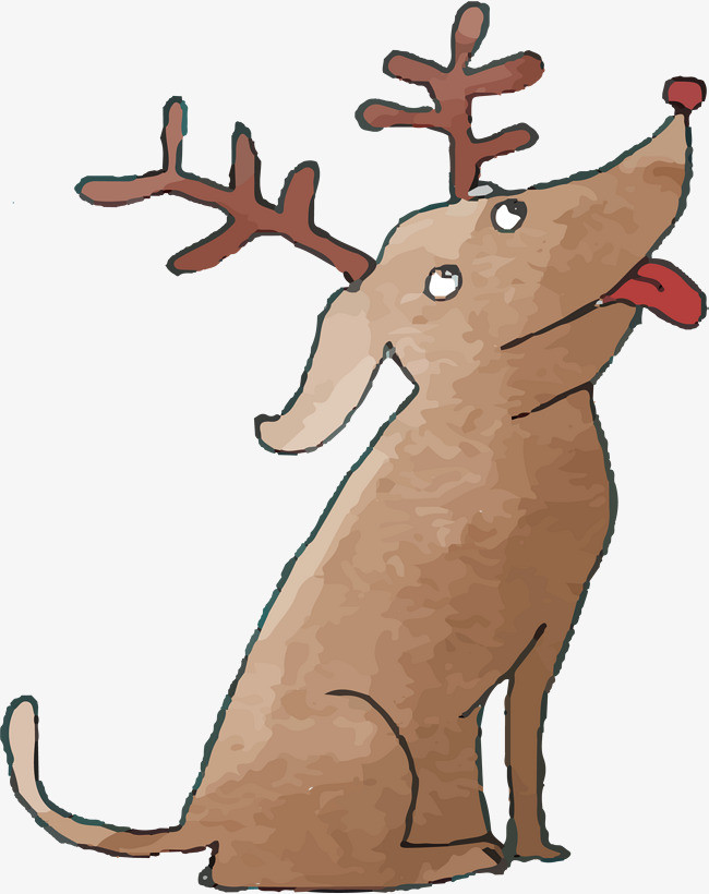 手绘鹿角宠物狗