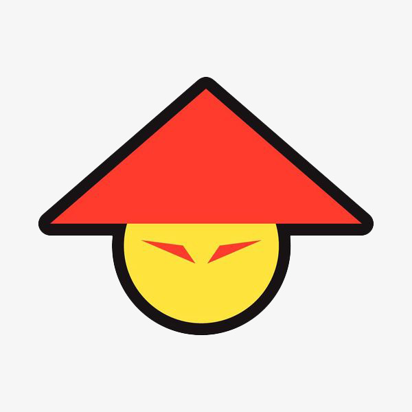 手绘简约彩色斗笠
