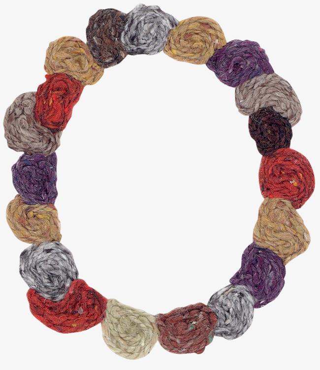 彩色针织毛线边框