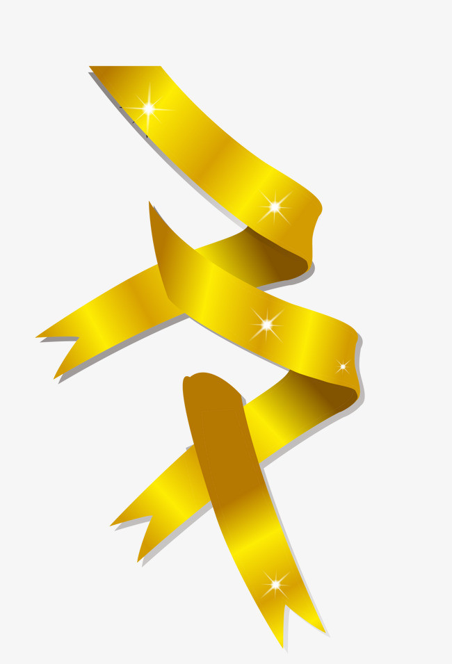 矢量黄色丝带
