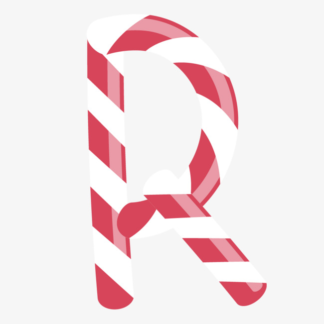 圣诞节拐杖字母r