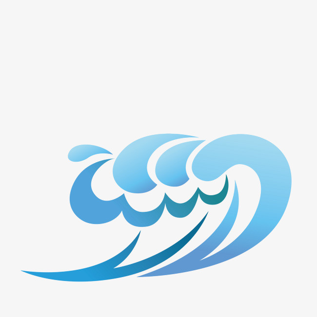 蓝色手绘的海浪