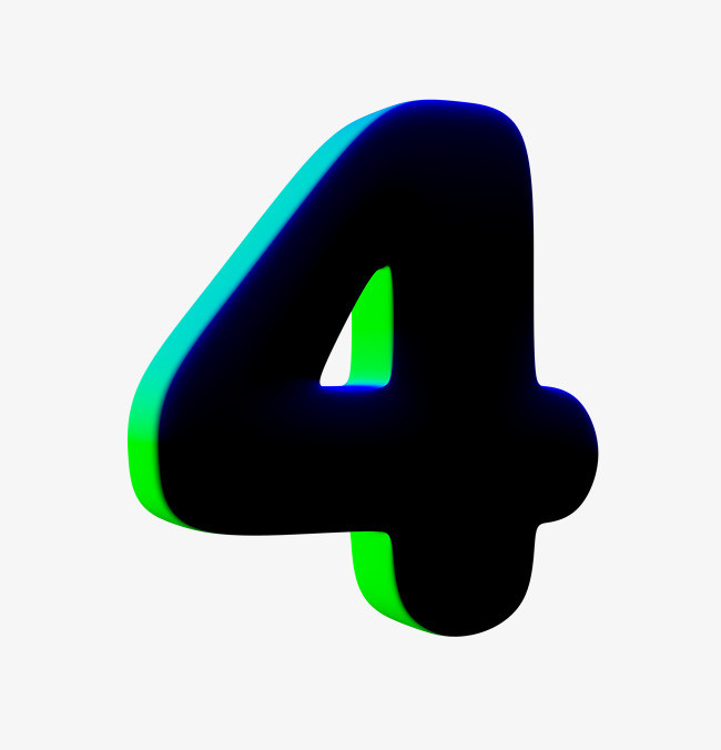 炫光字体艺术字4炫彩风格数字字体