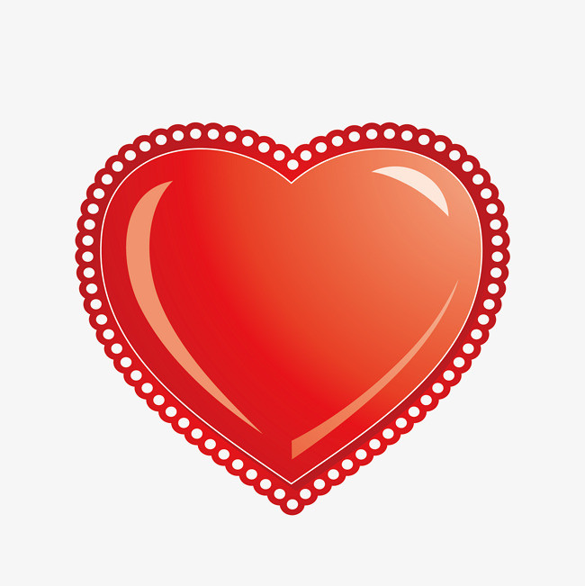 圆点镶边爱心