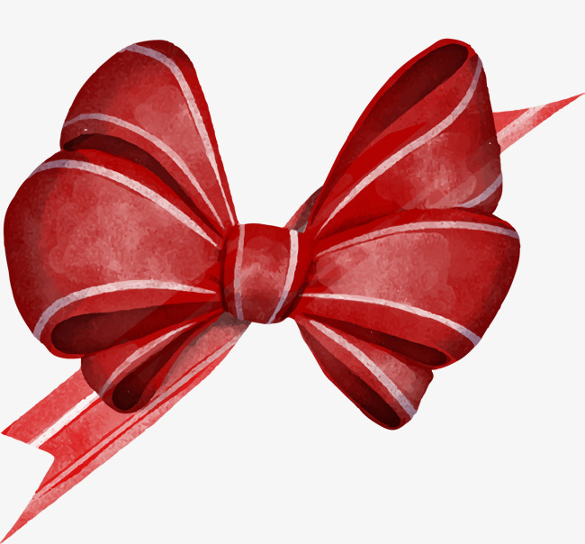 矢量手绘水彩蝴蝶结