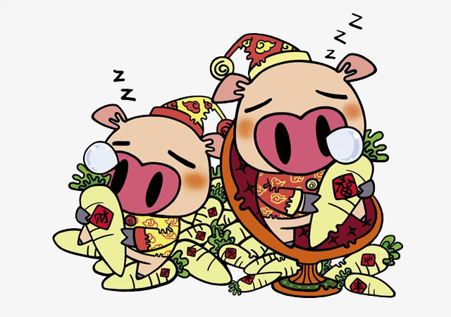 卡通手绘可爱粉粉小兔子中秋节吃月饼表情包睡在月亮上