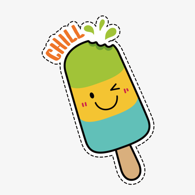 立夏彩色多味雪糕卡通png素材