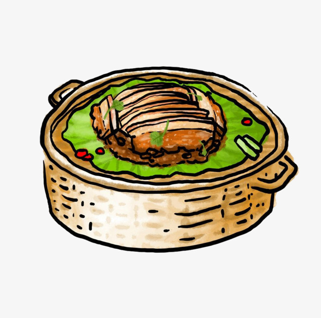 卡通风格蒸笼图案